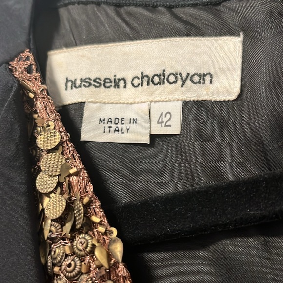 HUSSEIN CHALAYAN Bronze Charm Encrusted Black Dress IT42 - Picture 4 of 8